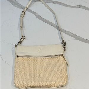 Kate Spade Cream Woven Crossbody Bag